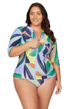 L'Avana Multi Seurat Short Sleeve Sunsafe Top New Arrivals