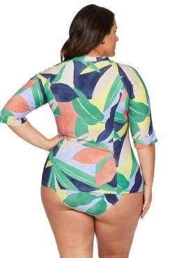 L'Avana Multi Seurat Short Sleeve Sunsafe Top New Arrivals