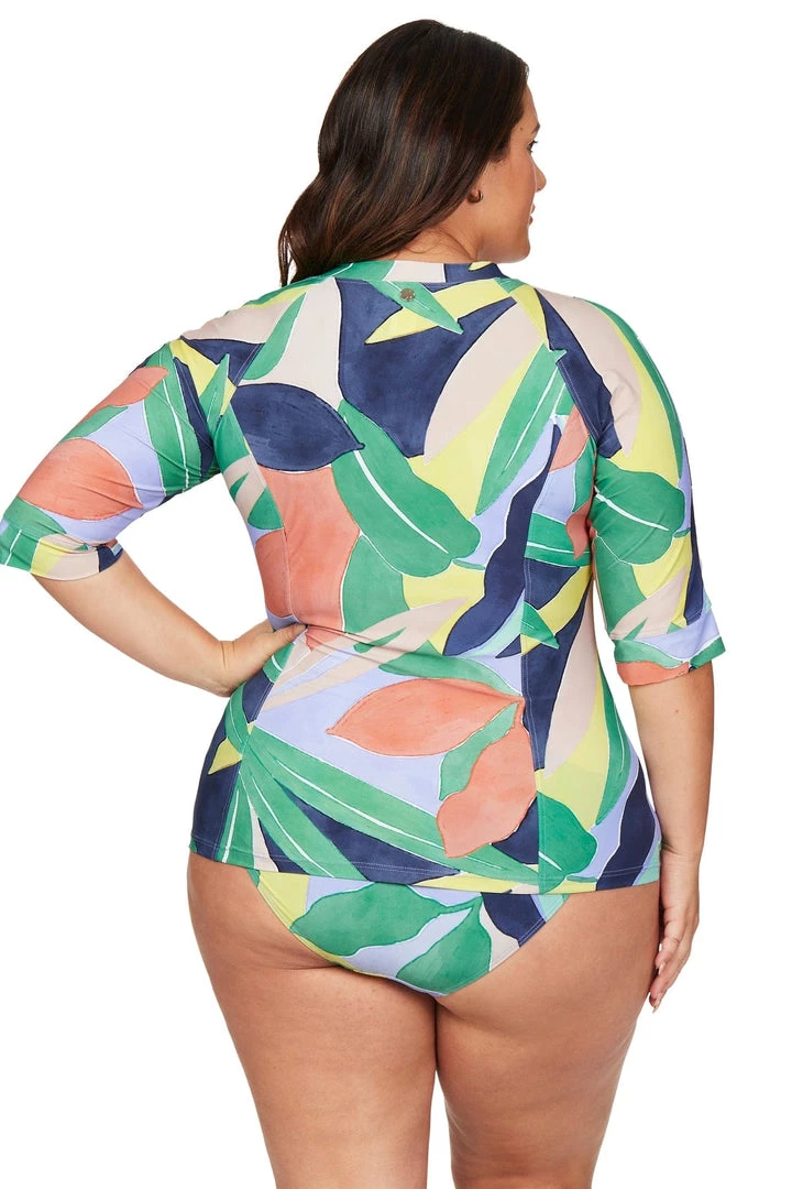 L'Avana Multi Seurat Short Sleeve Sunsafe Top New Arrivals