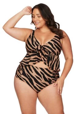 Ben Galay Animal Chagall Midriff Bikini Top