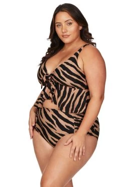 Ben Galay Animal Chagall Midriff Bikini Top