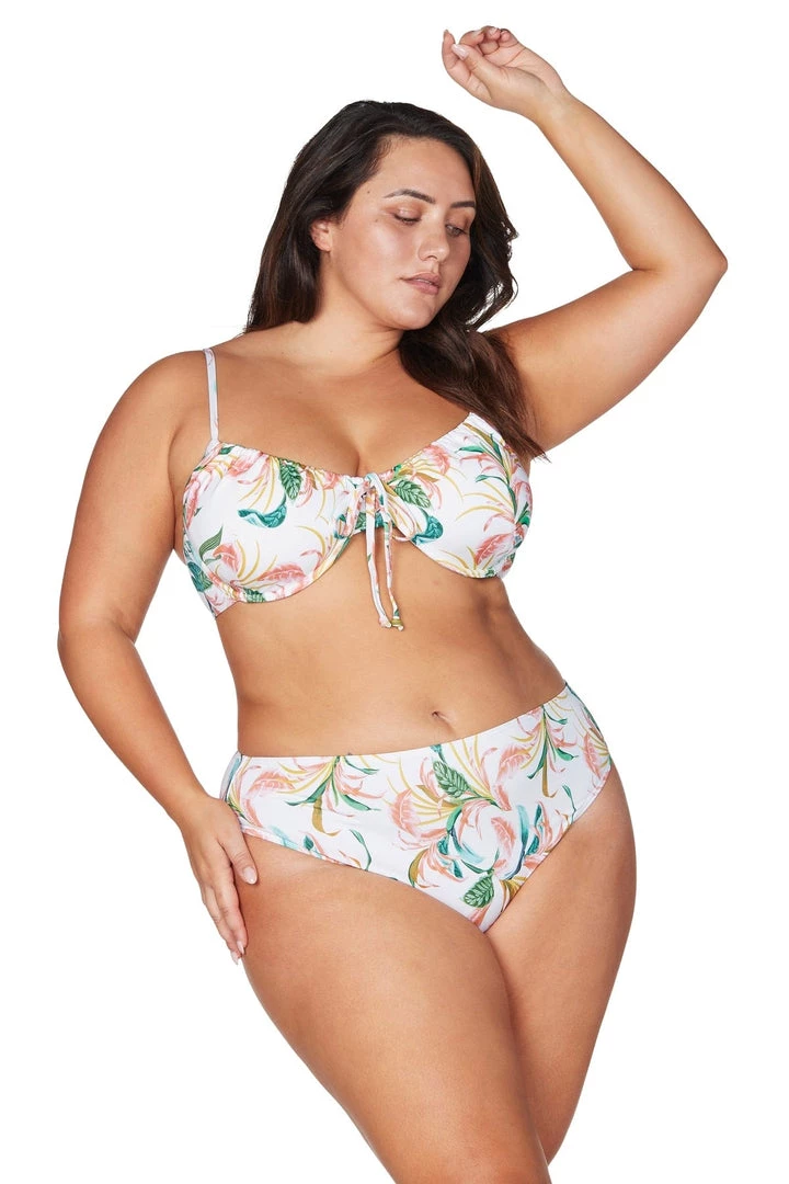 April Spritz White Monet Curve Fit Mid Rise Swim Pant New Arrivals