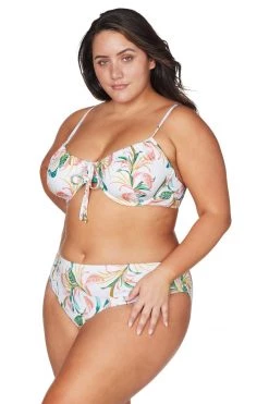 April Spritz White Monet Curve Fit Mid Rise Swim Pant New Arrivals