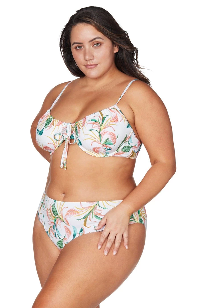 April Spritz White Monet Curve Fit Mid Rise Swim Pant New Arrivals