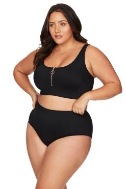 Sculpt Black Michelangelo High Rise Swim Pant Bottoms