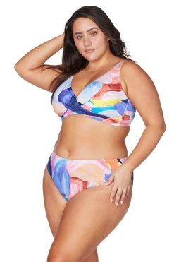 New Arrivals Arte A La Rue Purple Monet Curve Fit Mid Rise Swim Pant