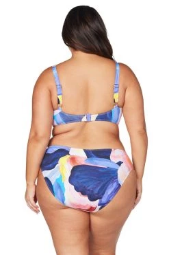 New Arrivals Arte A La Rue Purple Monet Curve Fit Mid Rise Swim Pant