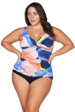 Arte A La Rue Purple Delacroix Tankini Top