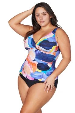 Arte A La Rue Purple Delacroix Tankini Top