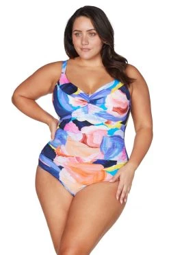 Arte A La Rue Purple Monet Soft Cup Underwire One Piece New Arrivals