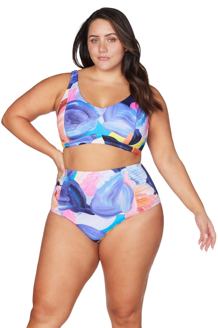 Arte A La Rue Purple Botticelli High Waist Swim Pant New Arrivals