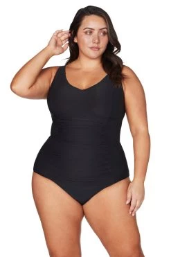 Recycled Hues Black Raphael E/F Underwire Tankini Top