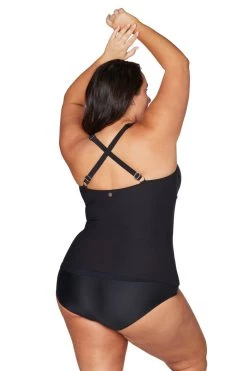 Recycled Hues Black Raphael E/F Underwire Tankini Top