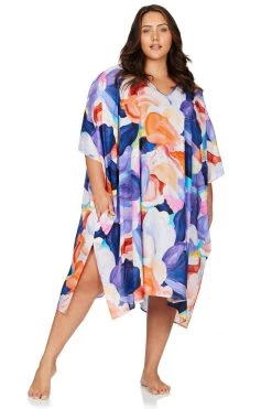 Covers New Arrivals Arte A La Rue Purple Schubert Kaftan Cover Up