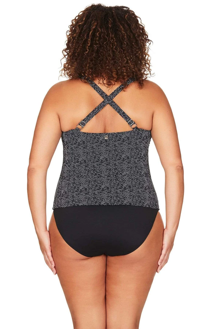 Zig Zag Black Botticelli Tankini Top Tankini Tops