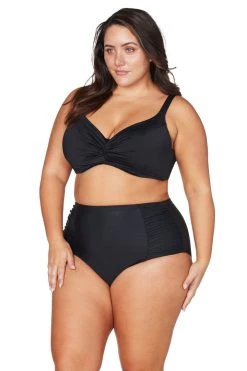 Bikini Tops Recycled Hues Black Monet Soft Cup Underwire Bikini Top