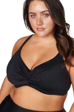 Bikini Tops Recycled Hues Black Monet Soft Cup Underwire Bikini Top