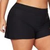 Recycled Hues Black Delacroix High Waist Swim Short Bottoms