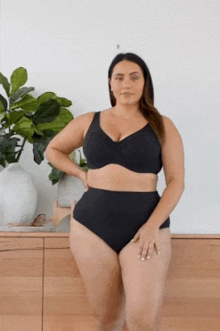 Bottoms Aria Black Renoir High Waist Swim Pant