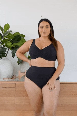 Bottoms Aria Black Renoir High Waist Swim Pant